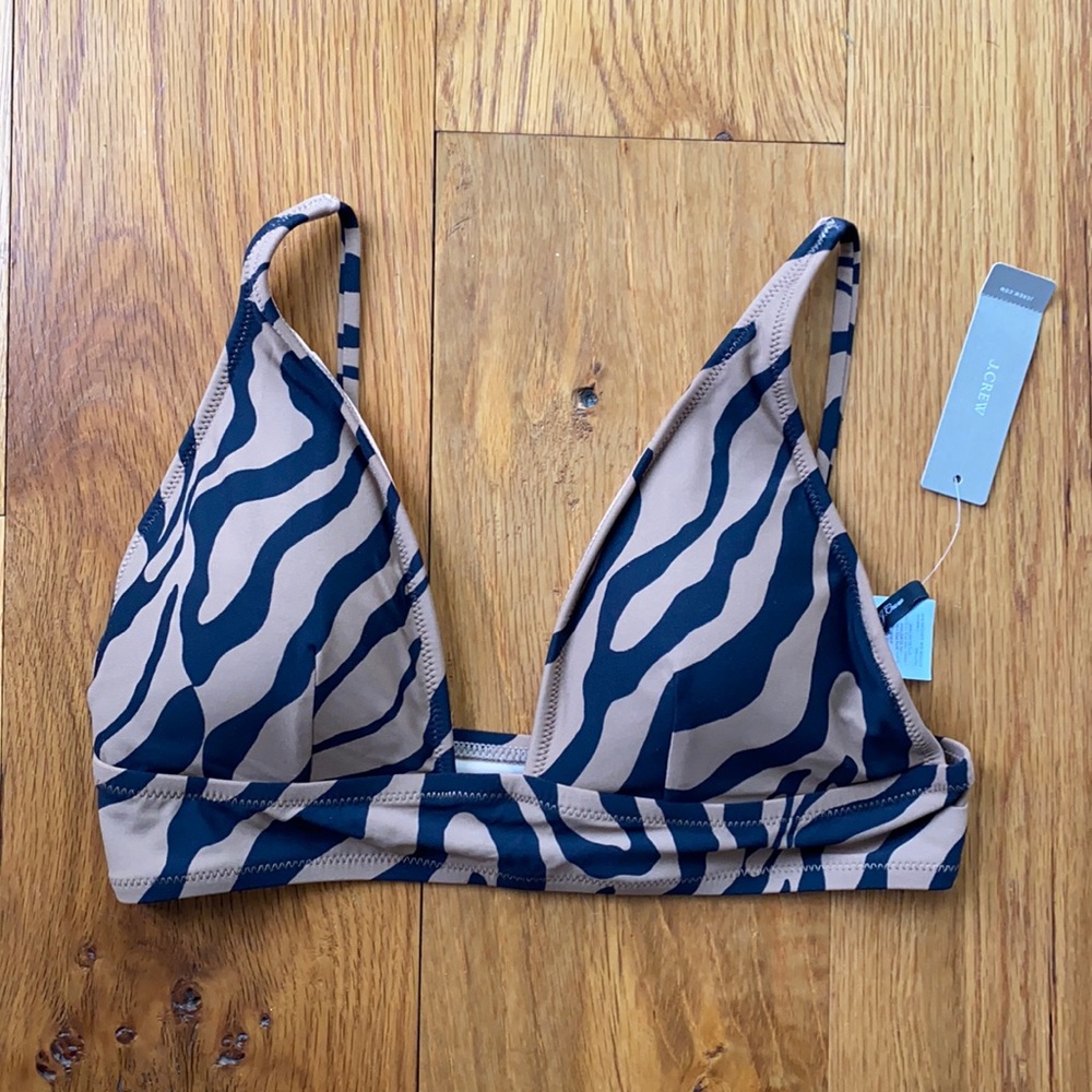 NWT JCREW Bikini Animal Print Top
